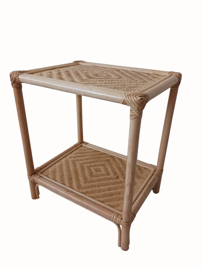 AR1014/1 COMODINO 2 PIANI RATTAN CM 45X35X52 H